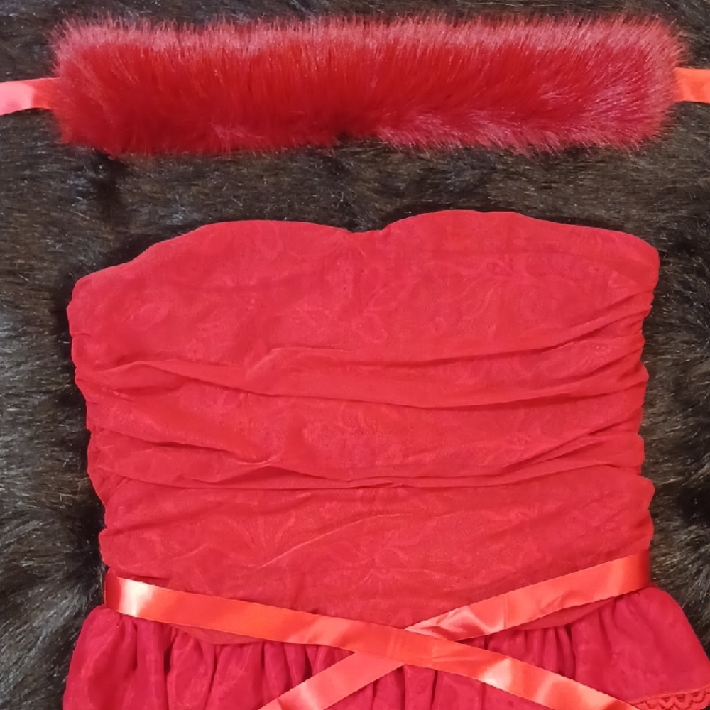 DOLLSKILL CURRENT MOOD BOSS MENTALITY CORCET TOP  XXL REMOVABLE FAUX FUR COLLAR